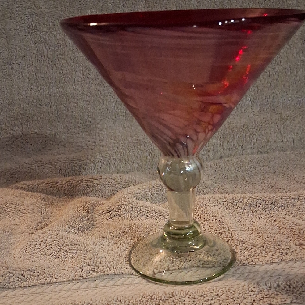Vintage America Purple and Clear Glass Goblet